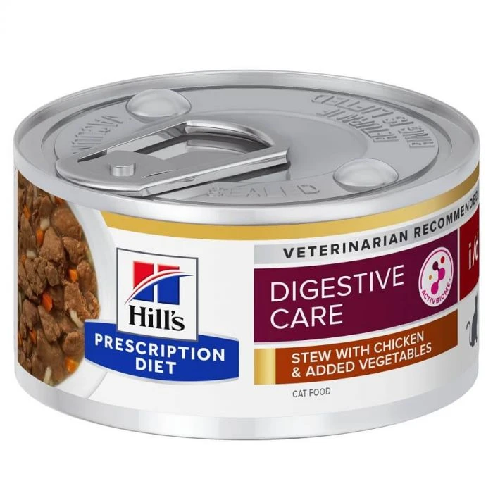 Hill's Prescription Diet Feline Digestive Care I/D AB+ Allo Spezzatino Pollo E Verdure 24 X 82 Grs - immagine 2