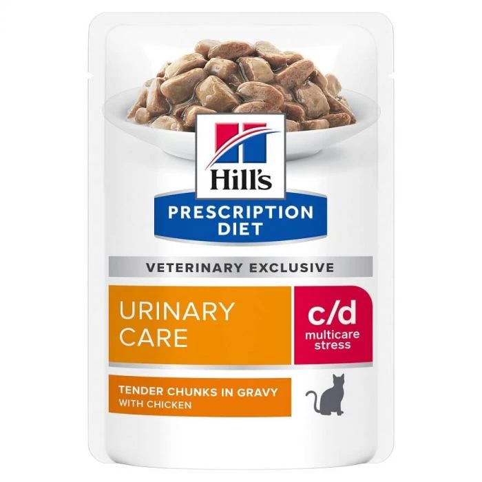 Hill's Prescription Diet Feline C/D Urinary Stress Al Pollo Bustine 12 X 85 G - immagine 2