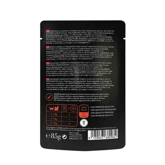 Cat's Love Classic Manzo Senza Cereali & Senza Glutine 12 X 85 G - immagine 2