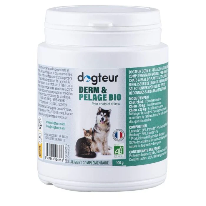 Dogteur Derm & Pelage Bio Cane E Gatto 100 G