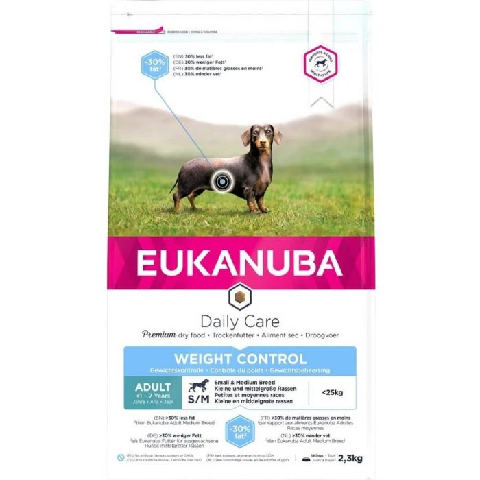 Eukanuba Cane Daily Care Adult Overweight Taglia Piccola & Media Al Pollo 2.3 Kg