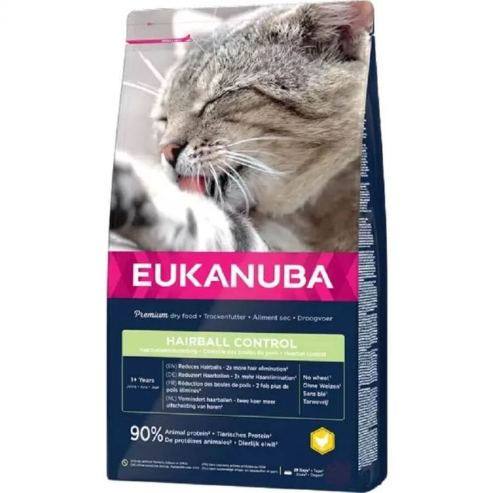 Eukanuba Hairball Control Per Gatto Adulto Con Pollo E Fegato 10 Kg - immagine 2