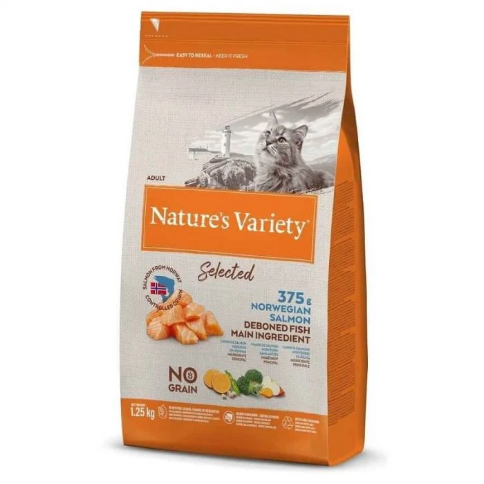 Nature's Variety Nature's Variety Crocchette Selected Gatto Adulto Salmone Norvegese 1.25 Kg