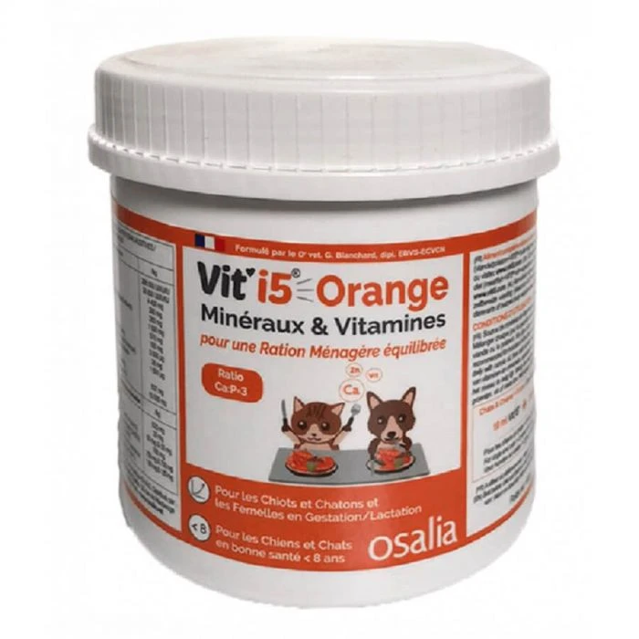 Vit'I5 Orange Polvere Gatto & Cane < 8 Anni 600 G